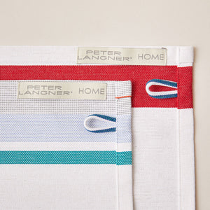 Striped Placemat in White and Aquamarine color scheme, 2-piece sets
