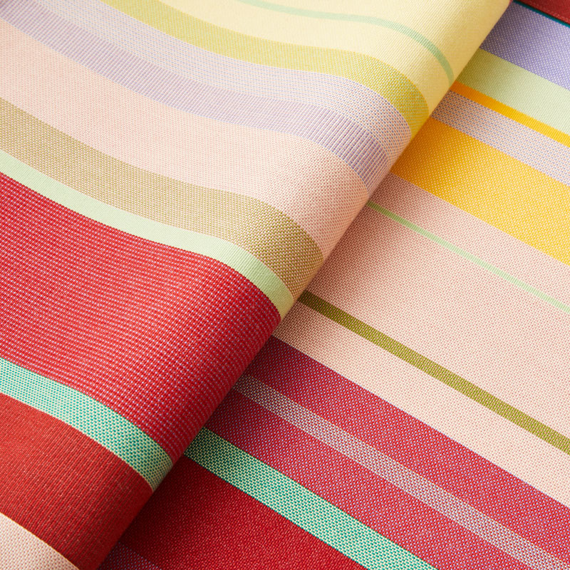 Striped Placemat in Yellow and Cherry color scheme, 2-piece sets
