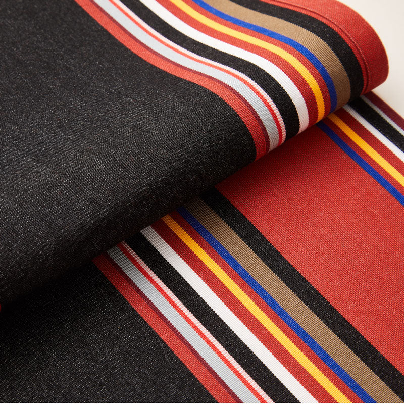 Lively Striped Cushion in a Technically Advanced Fabric finished with Coordinated Color Piping, 31.5"x31.5"