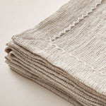 Load image into Gallery viewer, Woven Linen Blanket in a Honeycomb Texture the color of Warm Cappuccino
