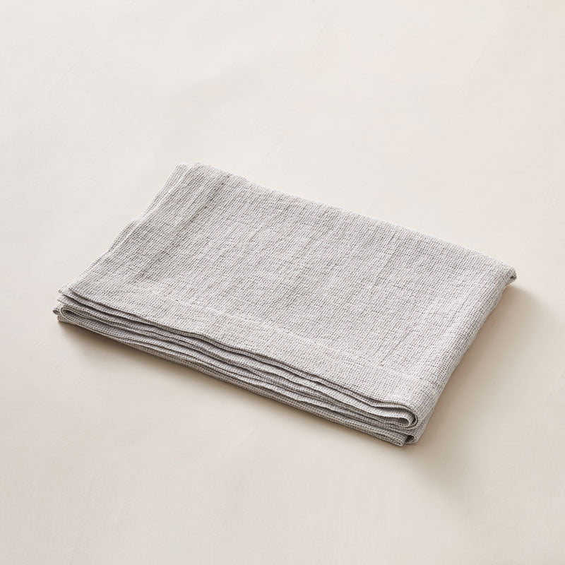 Woven Linen Blanket in a Honeycomb Texture in warming Latte or river Stone