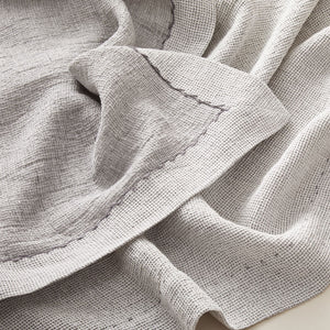 Woven Linen Blanket in a Honeycomb Texture in warming Latte or river Stone