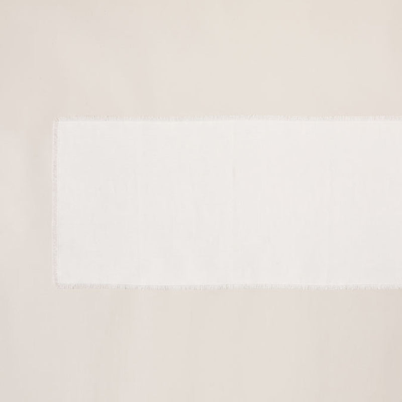 Runner of Pure Hemp with Frayed Edge in creamy Latte
