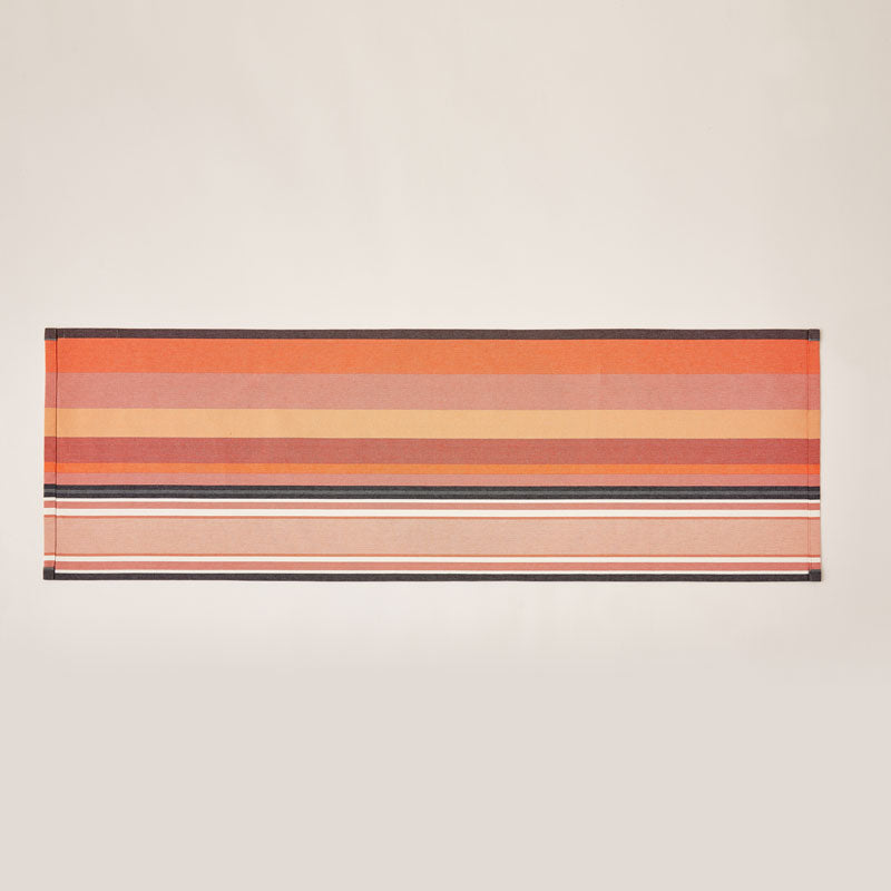 Striped Cotton Runner in Orange and Dark Grey color scheme