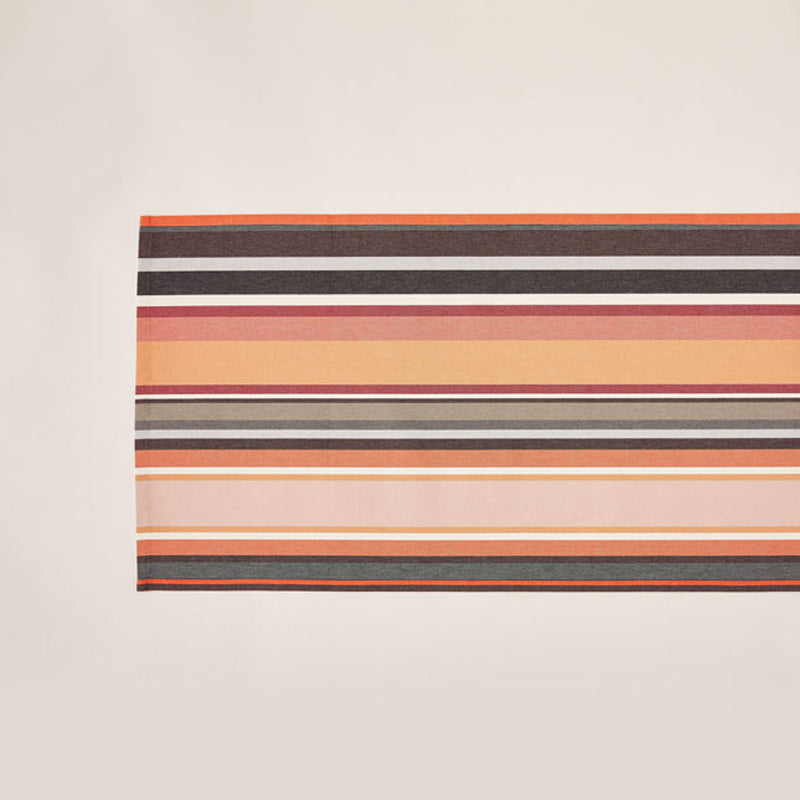 Striped Cotton Runner in Orange and Dark Grey color scheme
