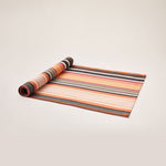 Carica l&#39;immagine nel visualizzatore di Gallery, Striped Cotton Runner in Orange and Dark Grey color scheme
