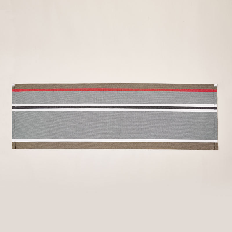 Striped Cotton Runner in Red and Grey color scheme