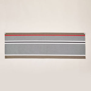 Striped Cotton Runner in Red and Grey color scheme