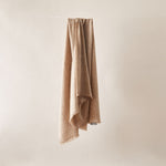 Carica l&#39;immagine nel visualizzatore di Gallery, Soft Italian Cashmere Stole/Throw Blanket finished with Hand-Frayed Edging in the color of Pale Coffe
