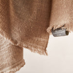 Load image into Gallery viewer, Soft Italian Cashmere Stole/Throw Blanket finished with Hand-Frayed Edging in the color of Pale Coffe
