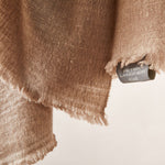 Carica l&#39;immagine nel visualizzatore di Gallery, Soft Italian Cashmere Stole/Throw Blanket finished with Hand-Frayed Edging in the color of Pale Coffe
