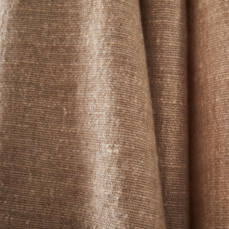 Soft Italian Cashmere Stole/Throw Blanket finished with Hand-Frayed Edging in the color of Pale Coffe