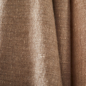 Soft Italian Cashmere Stole/Throw Blanket finished with Hand-Frayed Edging in the color of Pale Coffe