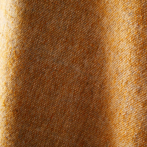 Soft Italian Cashmere Stole/Throw Blanket Hand-Frayed Edging in a Tweed Pumpkin color