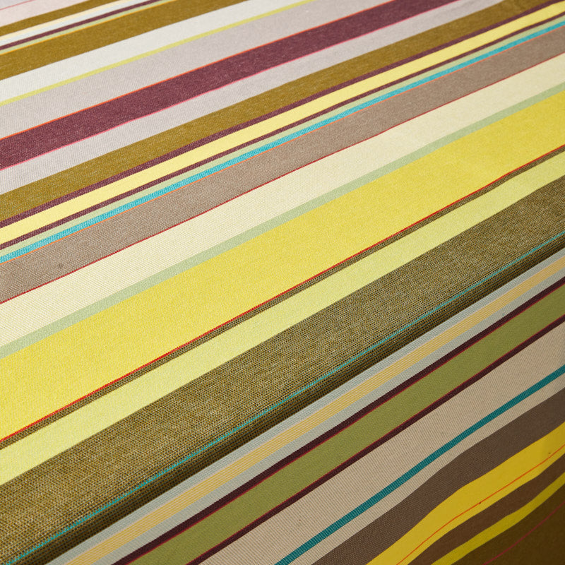 Striped Cotton Tablecloth in Green and Purple color scheme