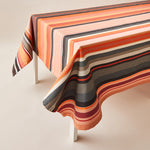 Carica l&#39;immagine nel visualizzatore di Gallery, Striped Cotton Tablecloth in Orange and Dark Grey color scheme
