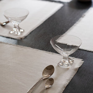 Placemat of Hemp with Frayed Edge, 2-piece sets