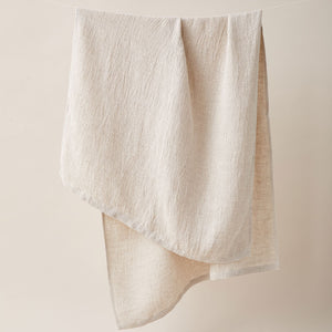 Honeycombed Textured Linen Bath Towel in cappuccino color