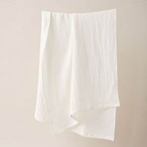 Honeycombed Textured Linen Bath Towel in Latte color
