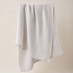 Load image into Gallery viewer, Honeycombed Textured Linen Bath Towel in Stone color

