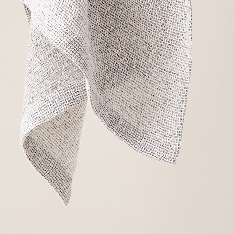 Honeycombed Textured Linen Set of Hand Towels in Stone color