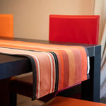 Carica l&#39;immagine nel visualizzatore di Gallery, Striped Cotton Runner in Orange and Dark Grey color scheme
