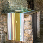 Carica l&#39;immagine nel visualizzatore di Gallery, Striped Cotton Runner in Green and Purple color scheme
